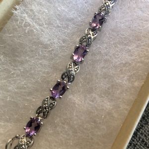 Amethyst & Diamond Tennis Bracelet
